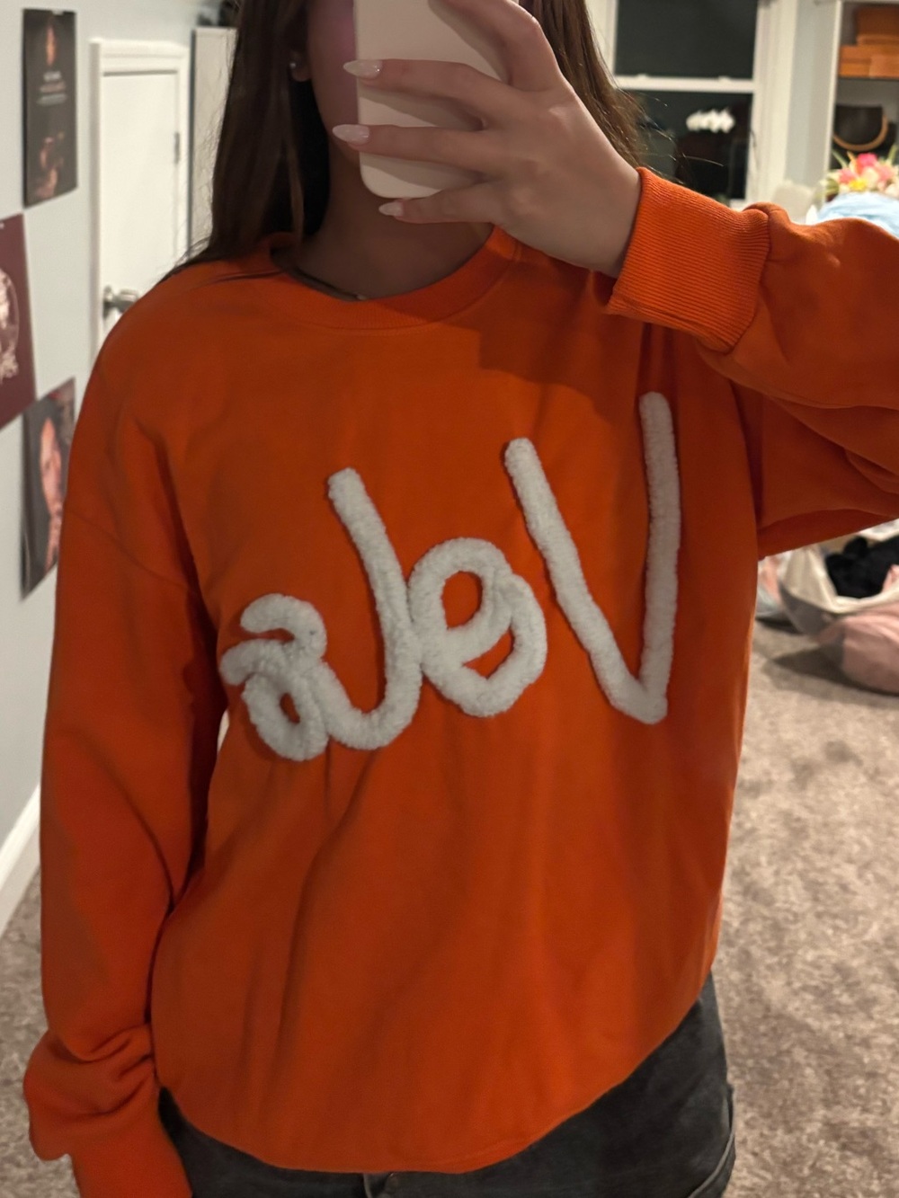 University of Tennessee Orange Crewneck Sweater with White Appliqué